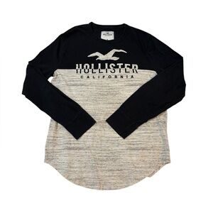 Hollister Black and Gray Long Sleeve Shirt